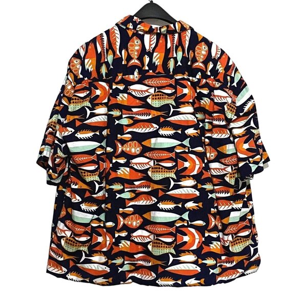 Old Navy Fish Shacket Mens XL Black Beachy Travel Summer Cruisewear Outdoors - Picture 3 of 5